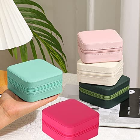 Jewelry Travel Organizer,Portable Small Jewelry Boxes Traveling Essentials for Women,Rose Red. - Discount Mart