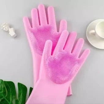 Magic Washing Gloves - Pair Of Silicone Washing Gloves - Discount Mart