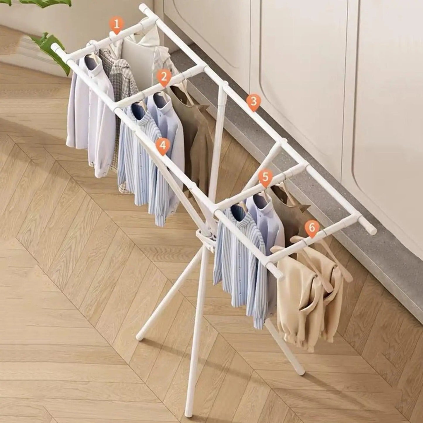 Folding X Shape Clothes Drying Rack