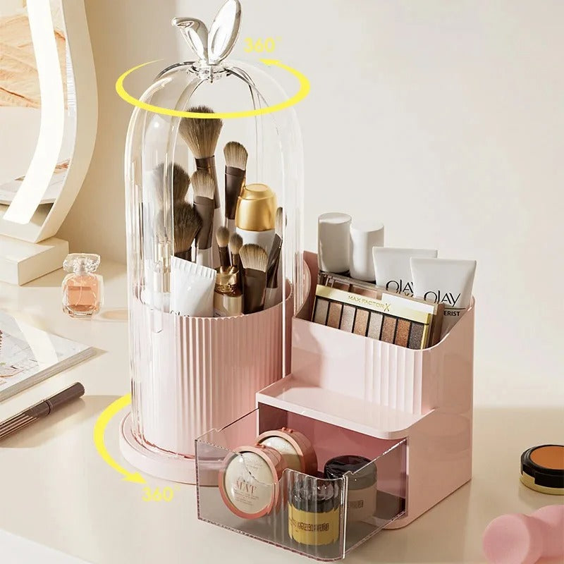 360° Rotating Dustproof Cosmetic Organizer