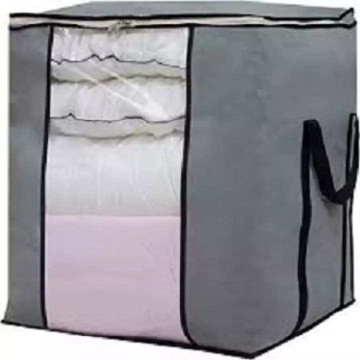 Multipurpose Storage Bag & Organizer for Clothes & Blanket | Grey - Discount Mart