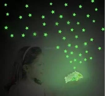 Pack of 100 - 3D Luminous Glowing Stars - Pink Color - Discount Mart