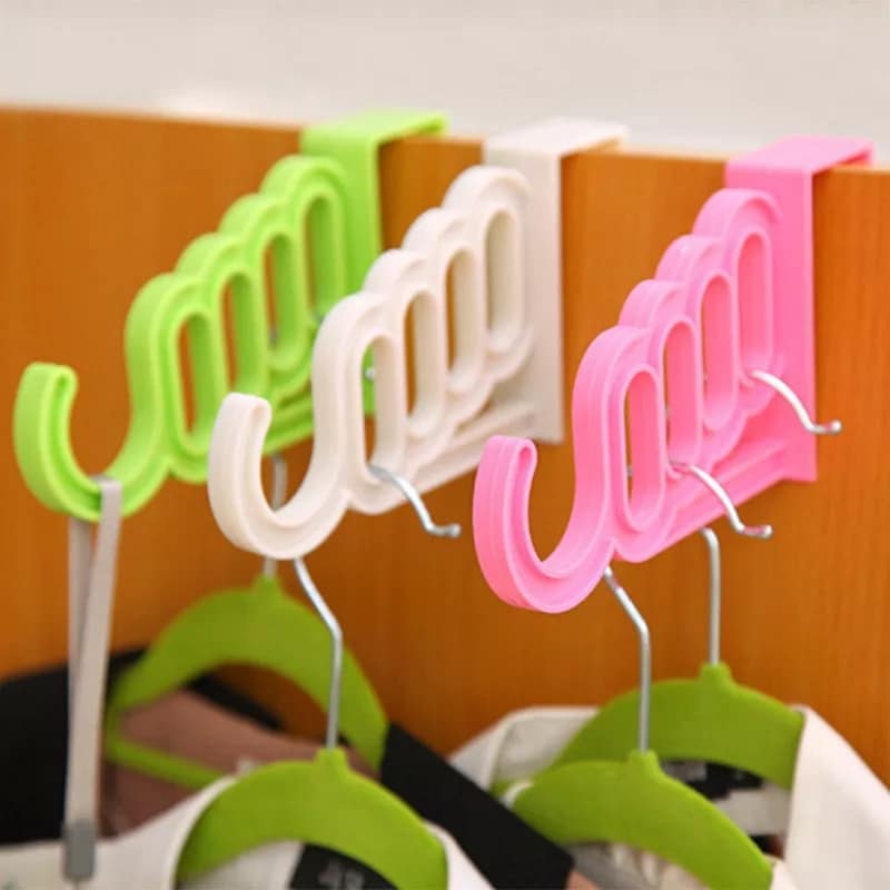 Pack Of 2 - 5 Hole Plastic Organizer Door Hooks. - Discount Mart
