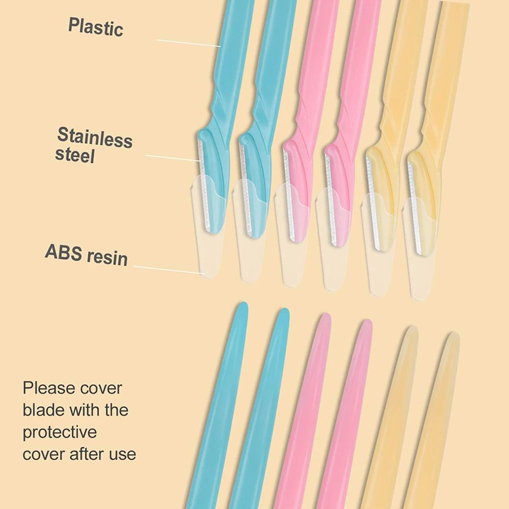 Pack Of 3 Eyebrow Trimmer Safety Razor Face Shaver Blades. - Discount Mart