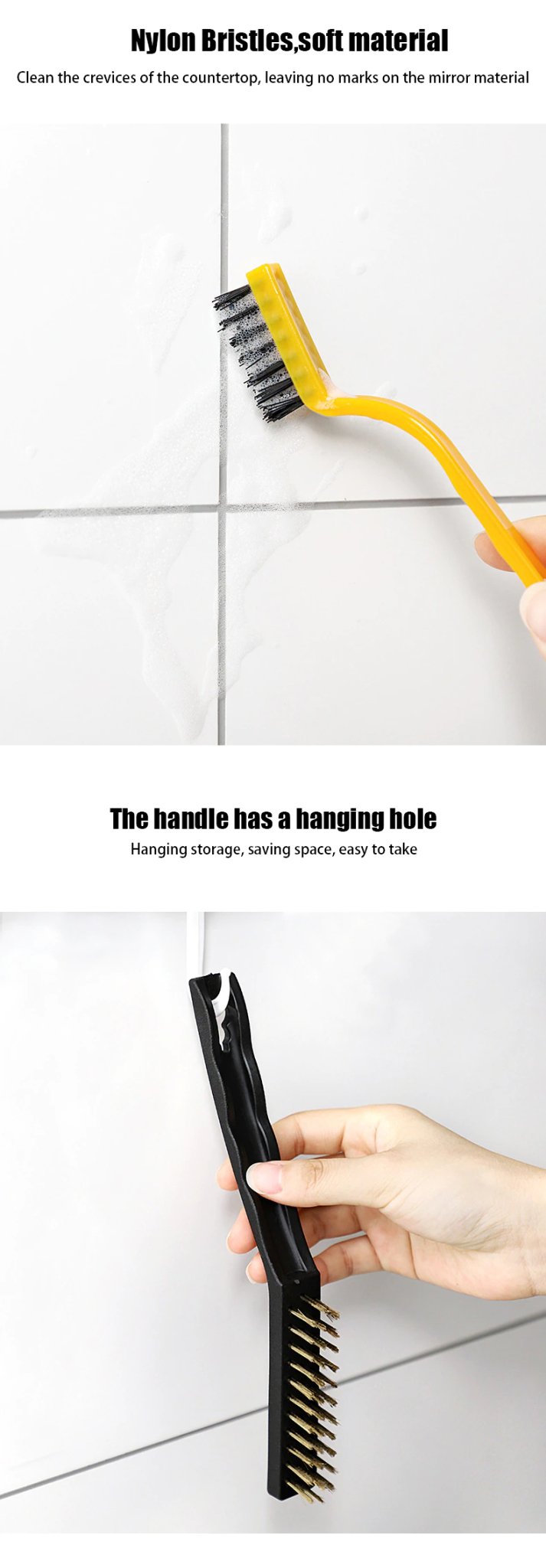 Pack of 3 Mini Wire Brush Set (Brass, Nylon, Stainless Steel Bristles) - Discount Mart