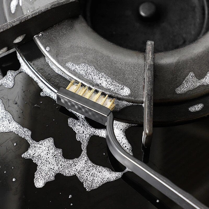 Pack of 3 Mini Wire Brush Set (Brass, Nylon, Stainless Steel Bristles) - Discount Mart