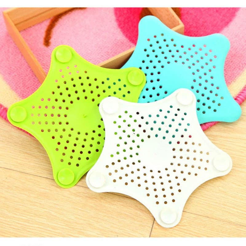 Pack of 3 - Silicone Rubber Five-pointed Star Sink Filter - Discount Mart