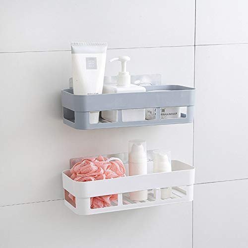 Plastic Storage Rack Self Adhesive Wall Storage Toilet Organizer - Discount Mart