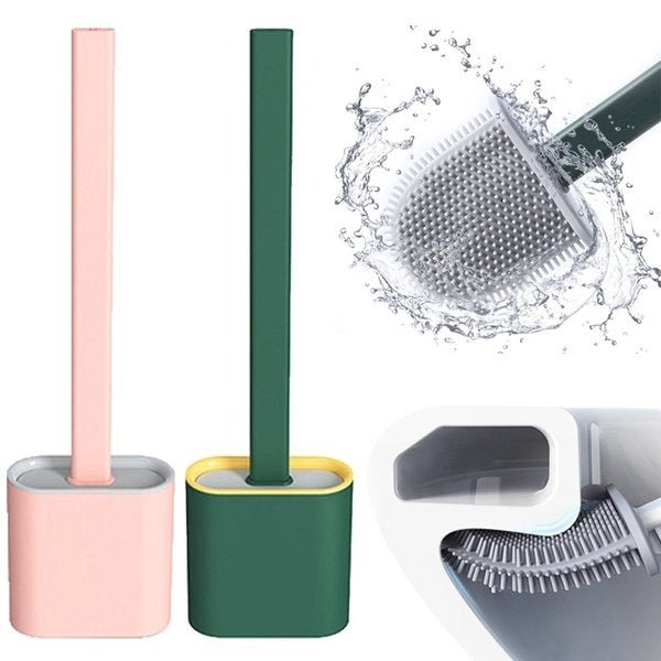Self Adhesive Silicone Toilet Brush. - Discount Mart