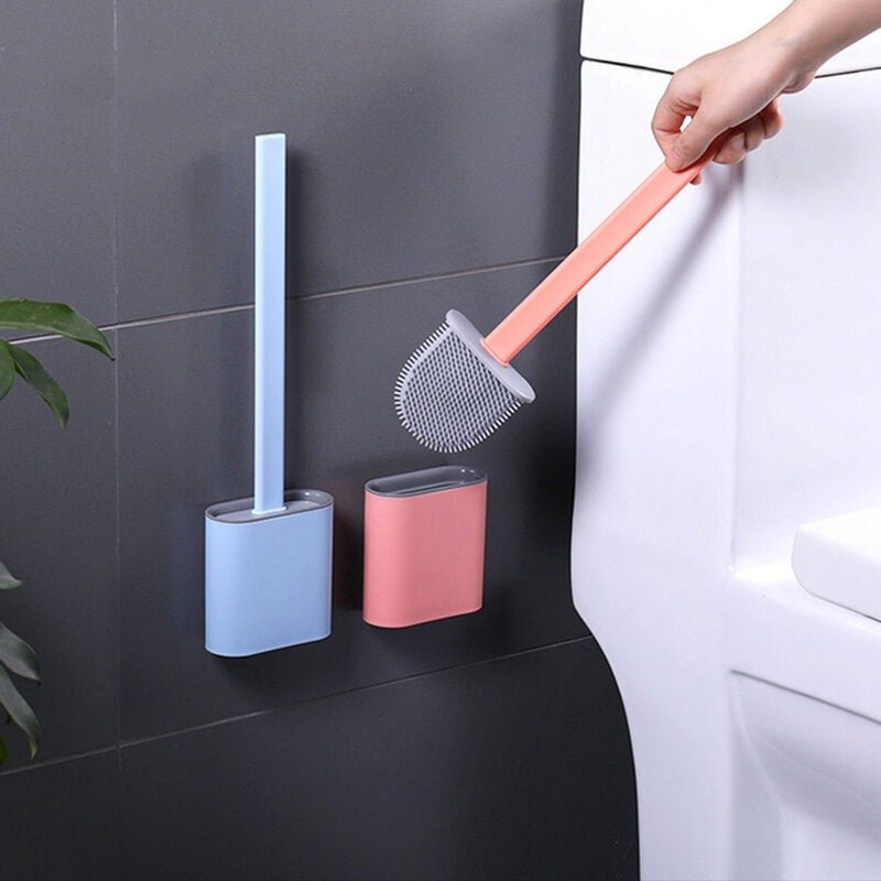 Self Adhesive Silicone Toilet Brush. - Discount Mart