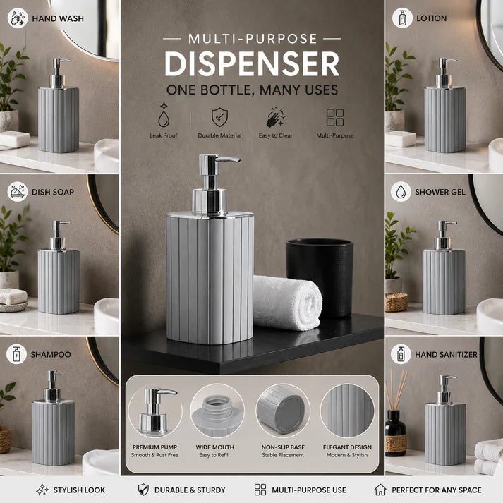 Luxury Textured Plastic Soap Dispenser with Chrome Pump