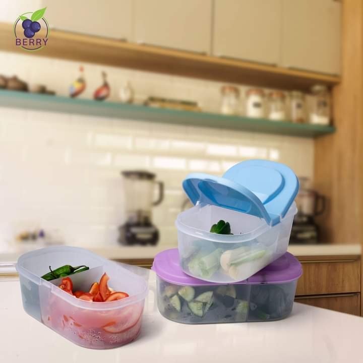 Splash Dual Compartment Food container - Pack Of 2 - Discount Mart