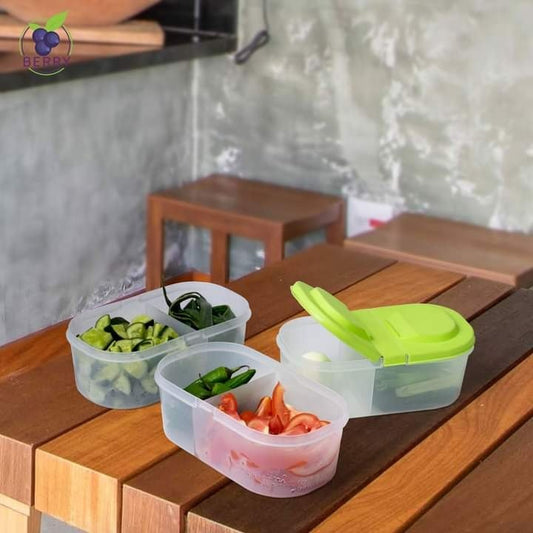 Splash Dual Compartment Food container - Pack Of 2 - Discount Mart