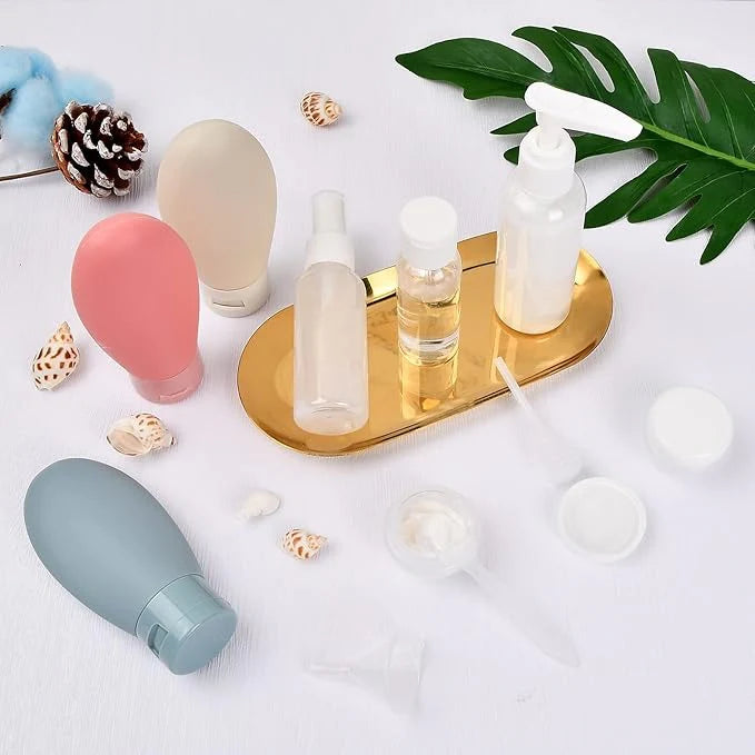 11PCs Reusable Travel Bottle Set With Pouch