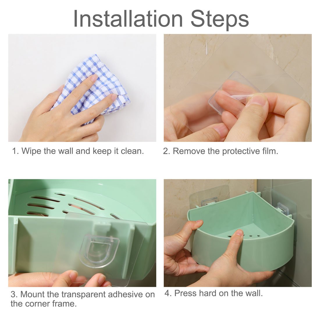 Universal Corner Shelf Storage Rack Wall Mounted Plastic Storage Organizer - Discount Mart