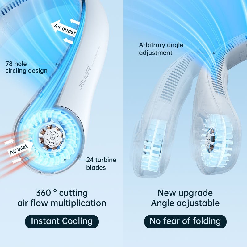 USB Rechargeable Portable Bladeless Neck Fan. - Discount Mart