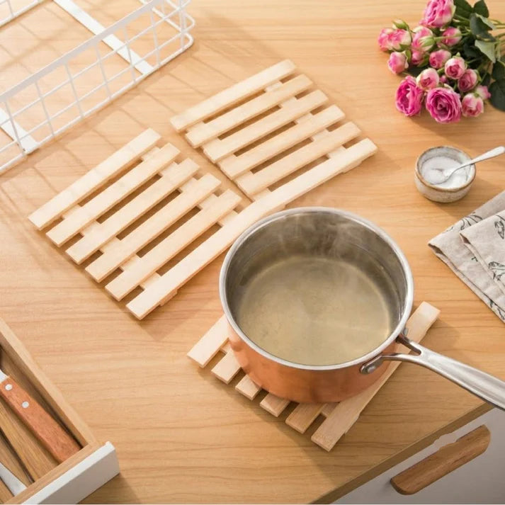 1PC Wooden Heat Resistant Table Mat