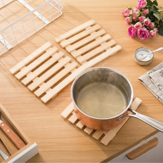 1PC Wooden Heat Resistant Table Mat